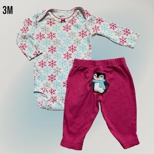 3M Carters 2-Piece Winter Baby Onesie & Leggings Outfit Set